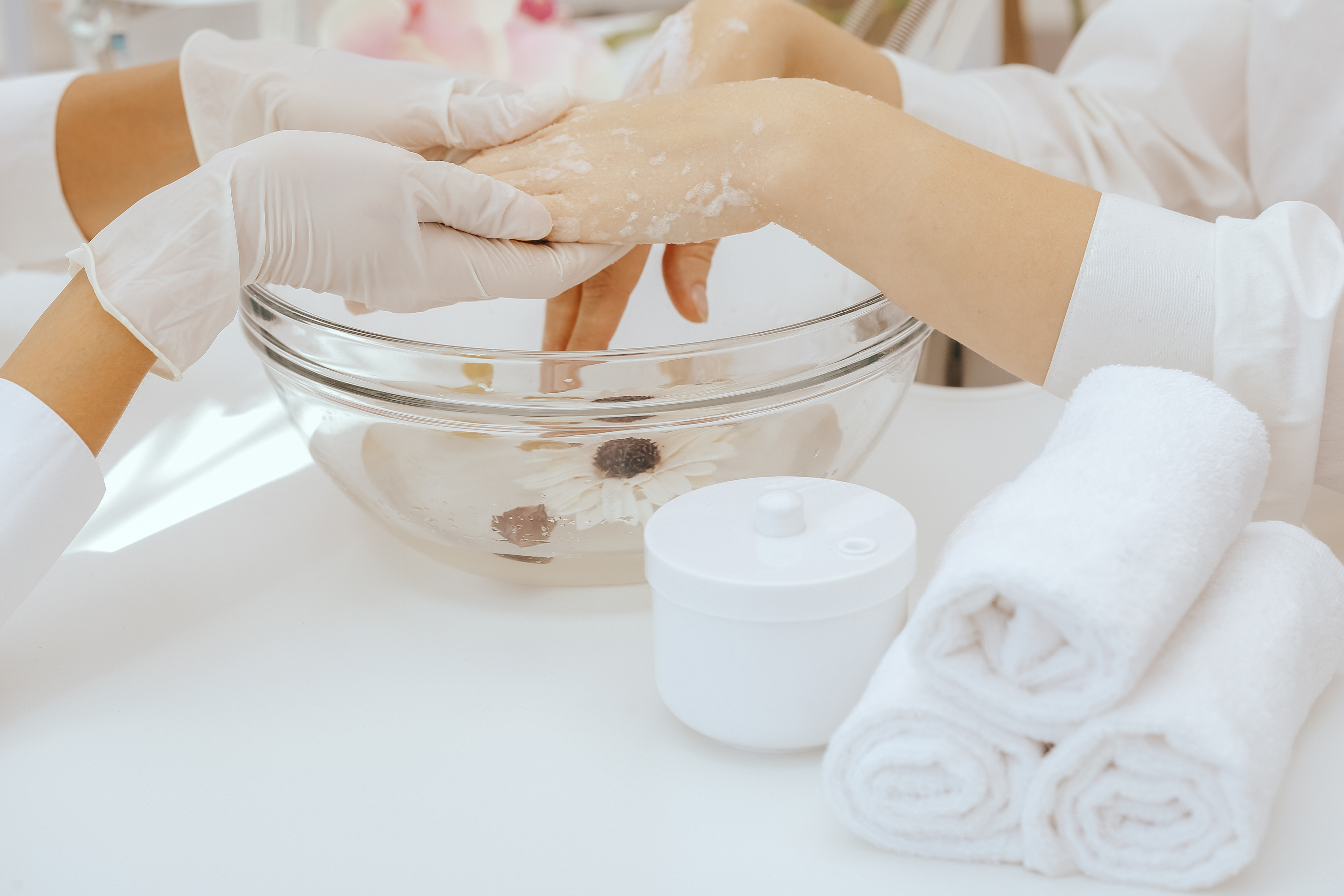 Spa manicure with hand soak